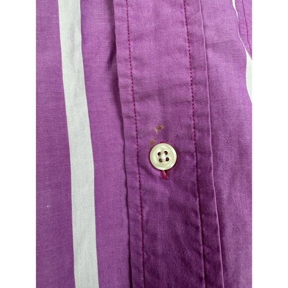 Vintage 90s Nautica Sailing Gear Long Sleeve Button Up Shirt Pink Stripes - Picture 5 of 16